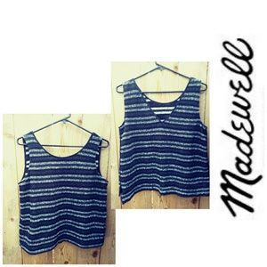 Madewell black/gray striped  Sweater Tank  M